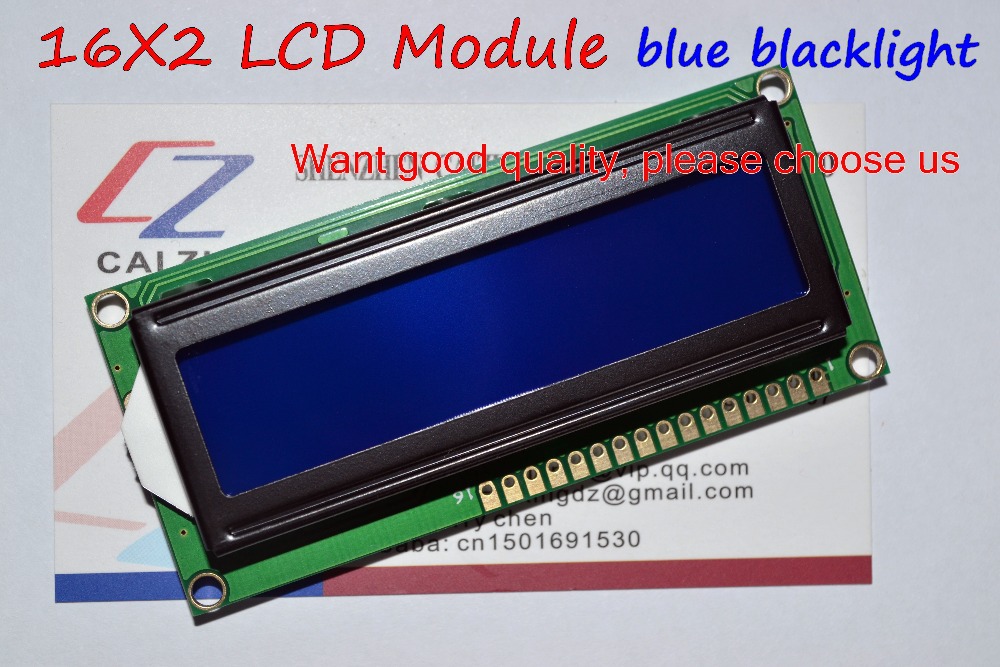 Lcd 1602 - 青色光付きLCDディスプレイモジュール,10個,lcd1602 1602,16x2文字,hd4780コントローラー,送料無料