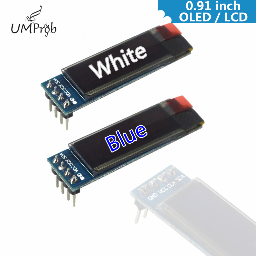 Ssd1306 - 0.91インチ 128x32 IIC I2C 白/青 OLED