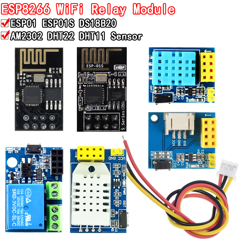 Dht11 - Wi-Fi ACリレーモジュール,5V,ds18b20,dht11,LEDコントローラー,RGB,スマートホーム,リモートコントロールスイッチ,電話アプリケーション,ESP-01S