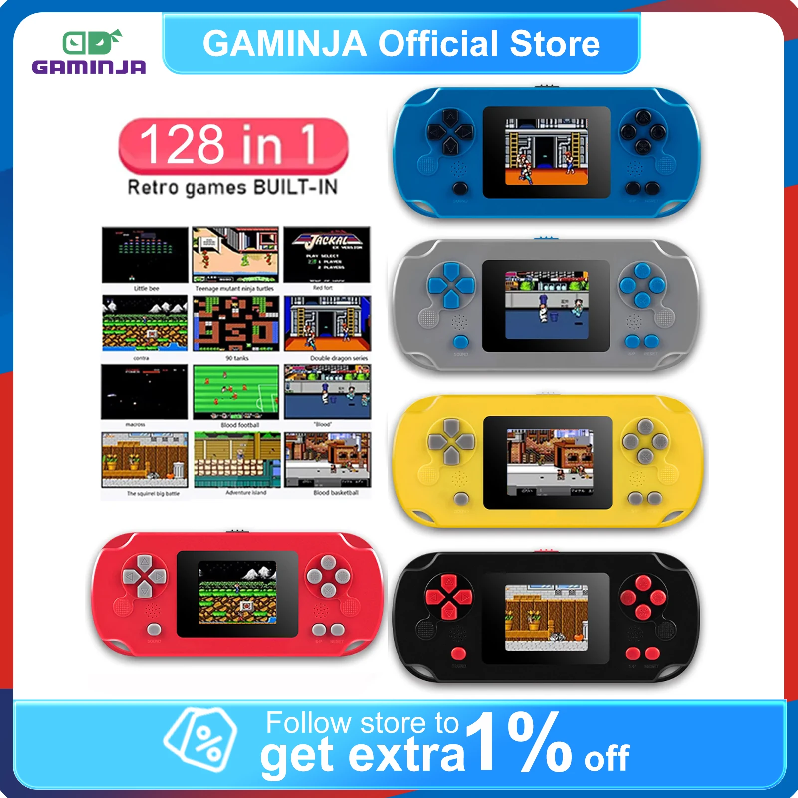Tft Display 2.4 - GAMINJA GC31 クラシックレトロゲームコンソール 2.4 インチポータブルハンドヘルドビデオゲームコンソールカラースクリーンゲームプレーヤー 128