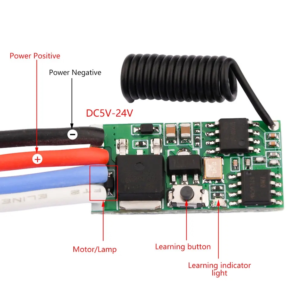 Joystick Module - DC 3.7V-24V 433MHz ミニワイヤレス RF リモートコントロールスイッチ受信モジュール