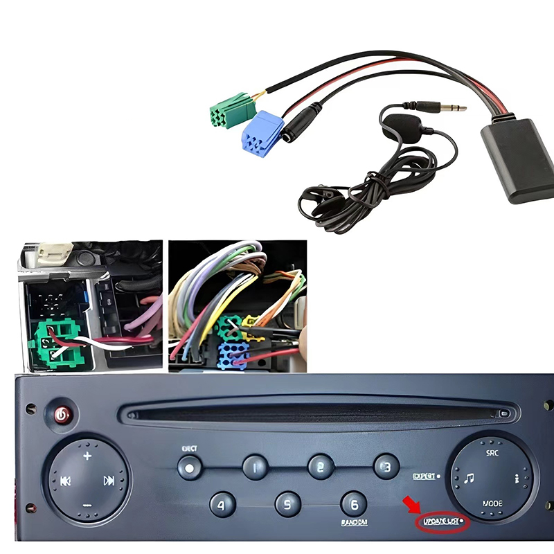 Microphone Module - 車用5.0 BluetoothモジュールAuxアダプターケーブル 6ピン8ピンマイク ハンズフリー通話対応 ルノー クリオ