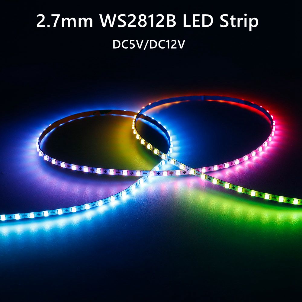 Ws2812B Strip 5V - 2.7mm WS2812B LED ストリップ超狭幅ホワイト PCB WS2812