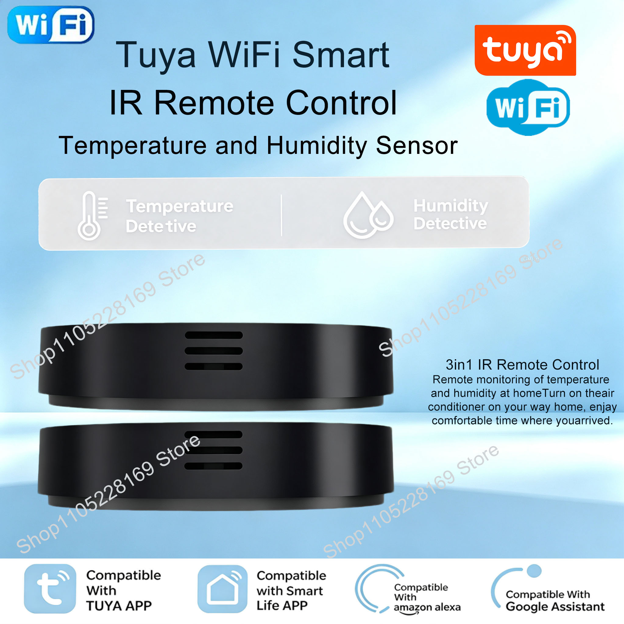 Ir Remote Module - Tuya WiFi 3-in-1 IRリモコン 温度・湿度センサー搭載 ユニバーサル赤外線コントローラー