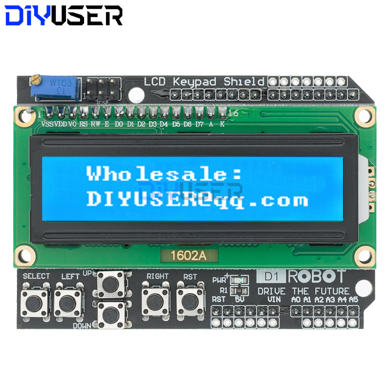 DIYUSER 1602 LCD キーパッドシールド LCD - Lcd 1602 のレビューと価格