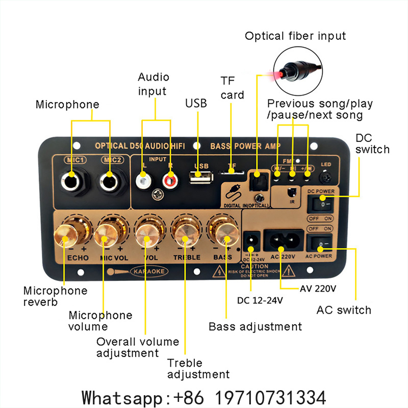 Bluetoothオーディオアンプボード 100W デジタル - Microphone Module のレビューと価格