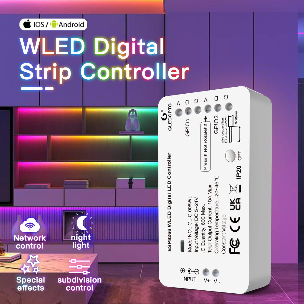5V-24V WLED RGB RGBW デジタルストリップ - Ws2812B Strip 5V のレビューと価格