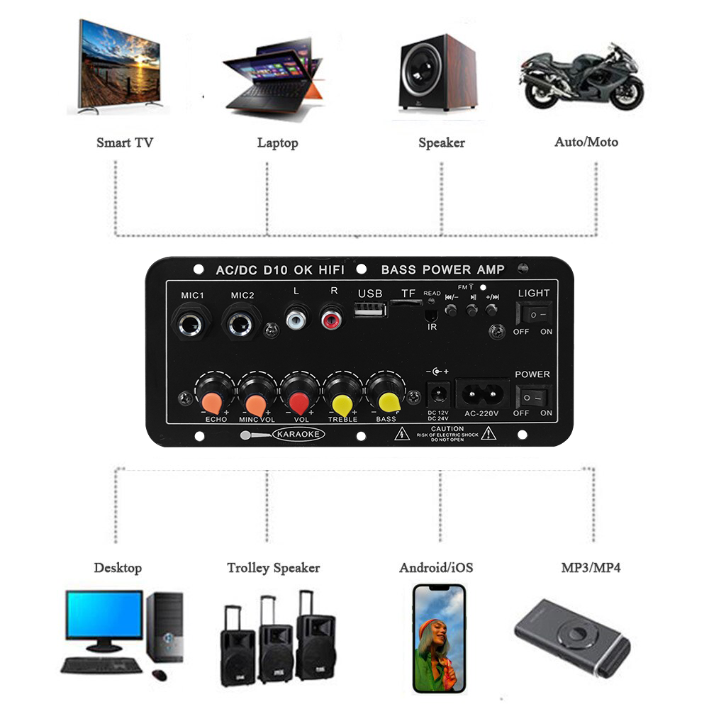 D10 デジタル Bluetooth アンプボード 110V - Microphone Module のレビューと価格