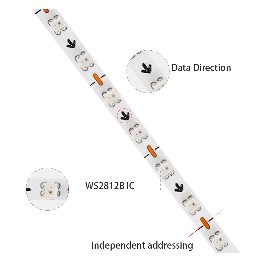 2.7mm WS2812B LED ストリップ超狭幅ホワイト - Ws2812B Strip 5V のレビューと価格