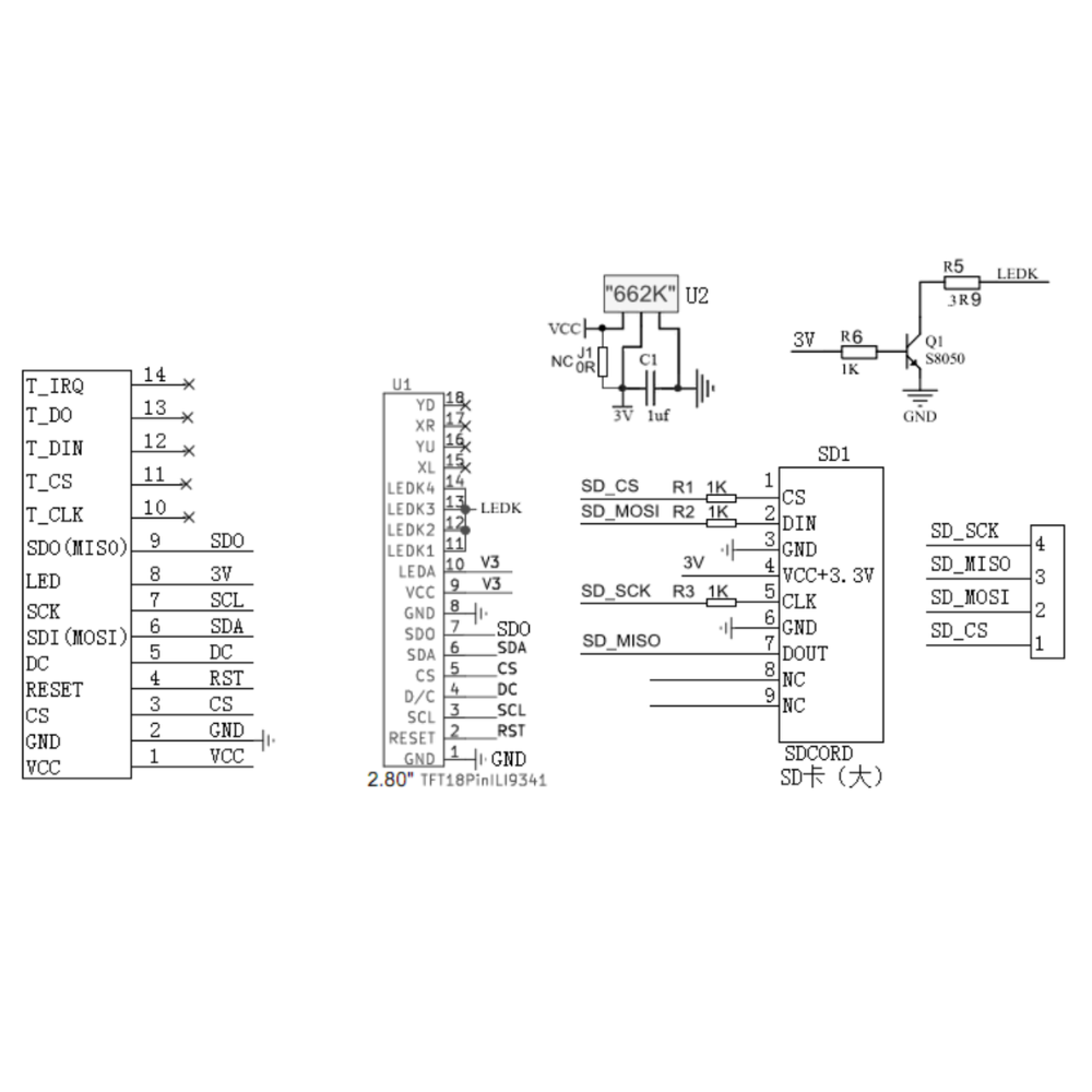2.8 インチ TFT LCD ディスプレイモジュール ES - Ili9341 のレビューと価格