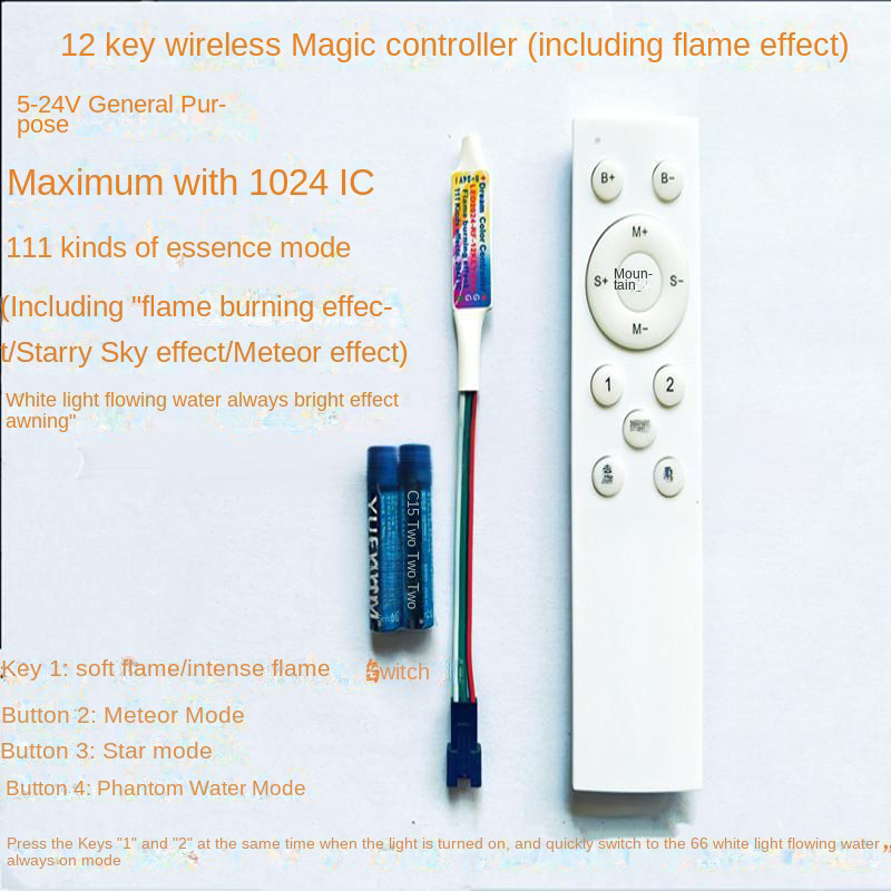 RF 12 キーファンタジー炎コントローラ炎燃焼星空流星フロ - Ws2812B Strip 5V のレビューと価格